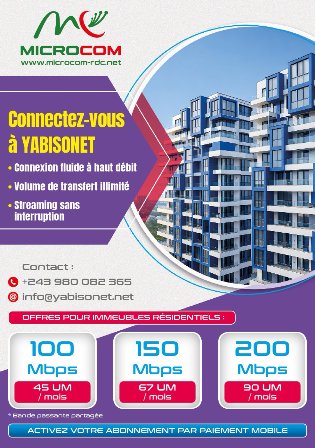 Yabisonet Internet offers