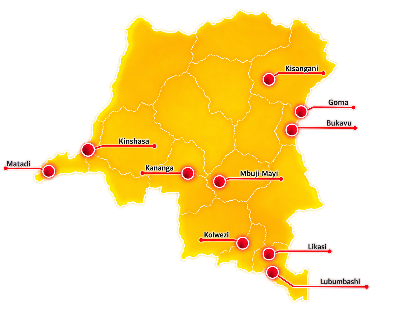 Microcom offices across the Democratic Republic of the Congo